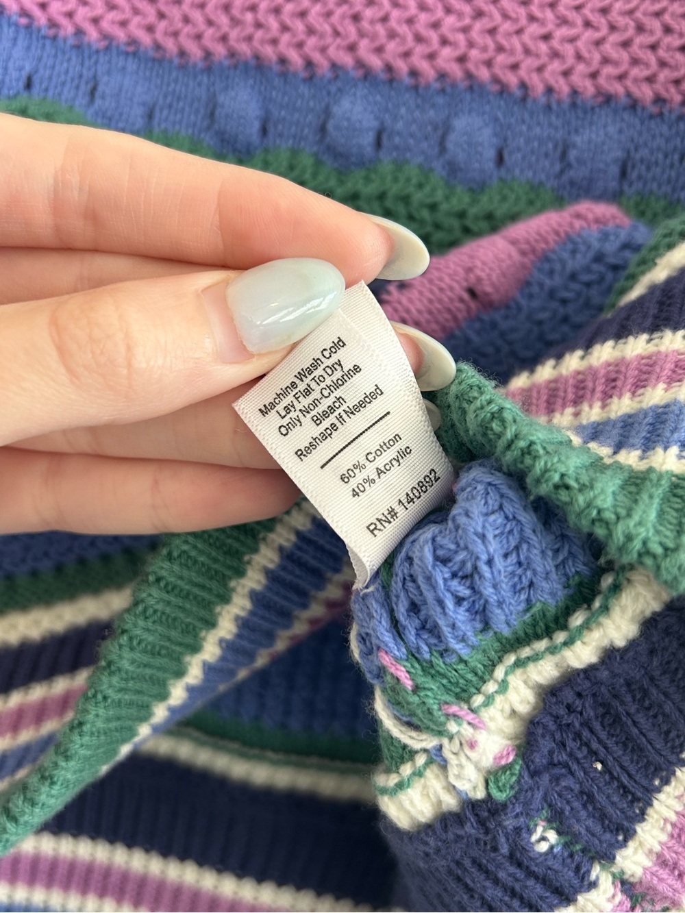 Marine Layer Rory Crochet Vest Cool Stripe - Picture 5 of 5